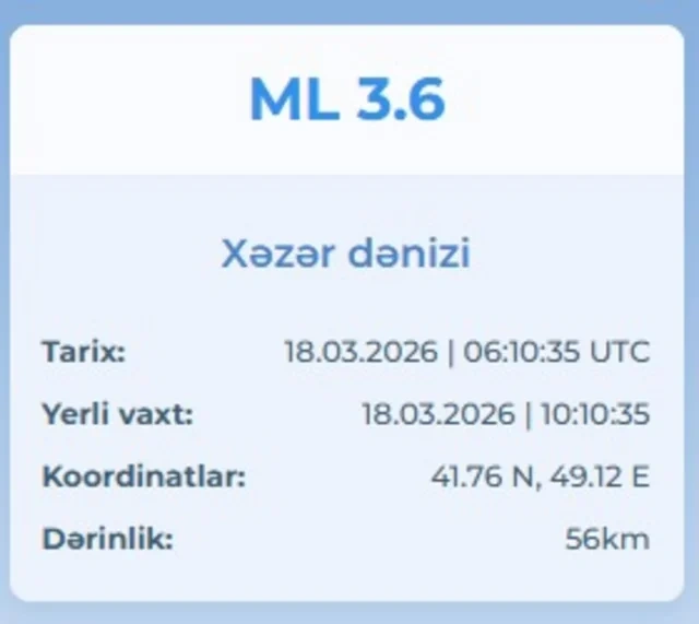 Xəzər dənizində zəlzələ olub - FOTO