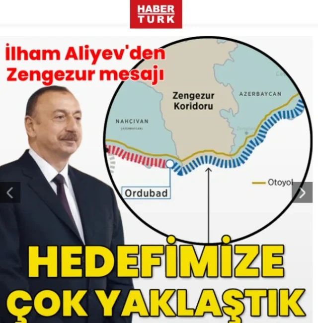 İlham Əliyevin Zəngəzur dəhlizi ilə bağlı fikirləri Türkiyə mediasının diqqət mərkəzindədir - FOTO