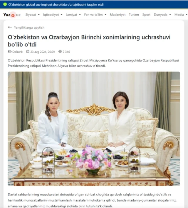 Özbəkistan mətbuatı Azərbaycan Prezidentinin dövlət səfərinin nəticələrini geniş işıqlandırıb - FOTO