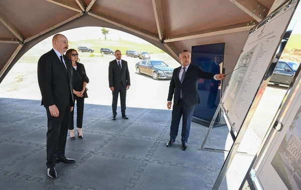 Prezident və birinci xanım Cəbrayıl Rayon Mərkəzi Xəstəxanasının binasının tikintisi ilə tanış olublar - FOTO