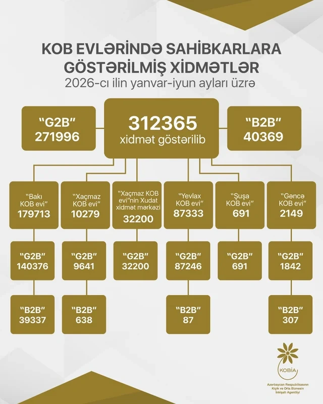 Cari ilin I yarısında KOB evlərində sahibkarlara 312 mindən çox xidmət göstərilib - FOTO