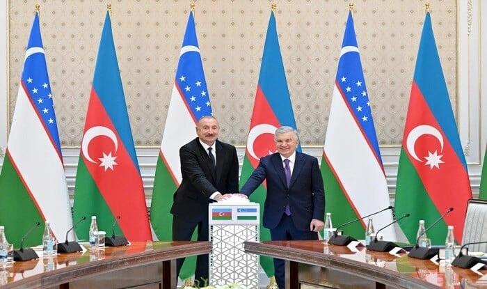 Əliyev və Mirziyayev açılış mərasimində iştirak etdilər