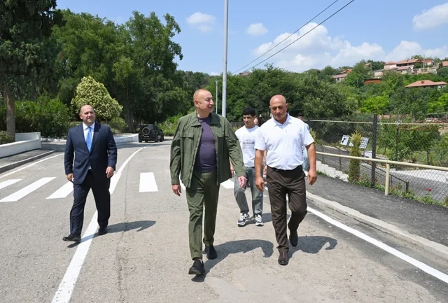 İlham Əliyev Xocavənd rayonunun Quzeyxırman kəndində olub - FOTO