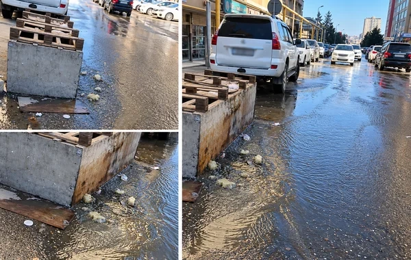Xırdalanda kanalizasiya problemi sakinləri bezdirib: Küçəni üfunət bürüyüb - Video