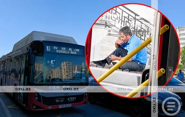 Bakıda sərnişinlərdən küsən avtobus sürücüsündən qəribə ETİRAZ - VİDEO