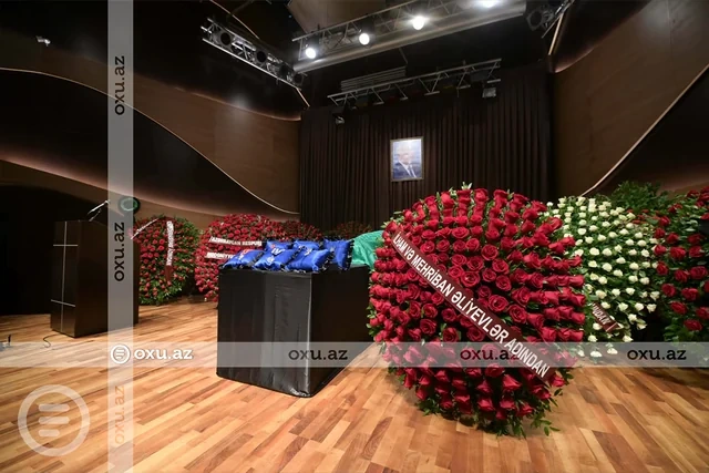 Xalq şairi Nəriman Həsənzadə ilə vida mərasimi keçirilir - FOTO