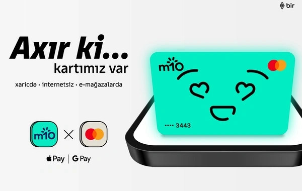 "m10" "Mastercard"la ilk rəqəmsal kartını istifadəyə verdi - "Apple Pay" və "Google Pay"lə dəstəklənir