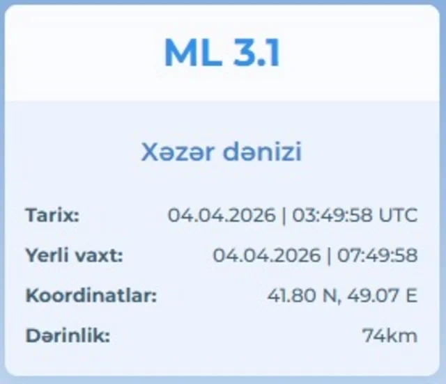 Xəzər dənizində zəlzələ oldu - FOTO