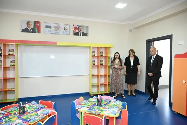 Leyla Əliyeva Yevlaxda məktəb binasının açılışında iştirak edib - FOTO