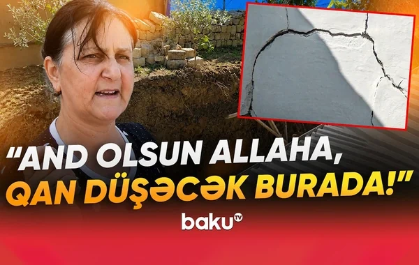 Şabran sakini qonşuluqdakı tikinti işlərindən şikayətçidir: "Ağacları kəsməyə qoymadım, dibini qazdılar" - VİDEO
