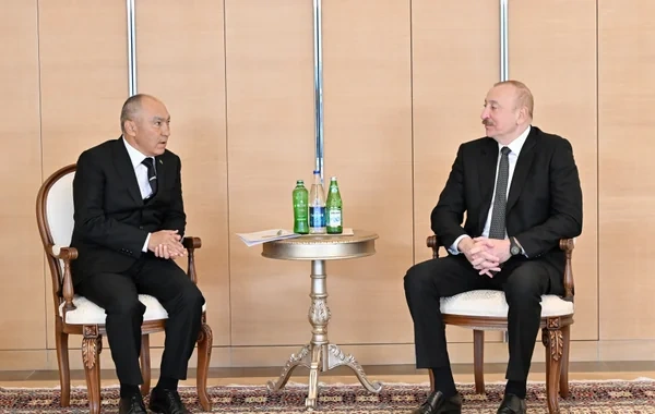 İlham Əliyev Türkmənistanın Arkadağ şəhərinin Tikinti üzrə Dövlət Komitəsinin sədrini qəbul edib - FOTO