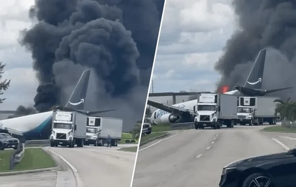 Mayamidə "Boeing 767" uçuş-enmə zolağından çıxdı: Ölənlər var - FOTO - VİDEO