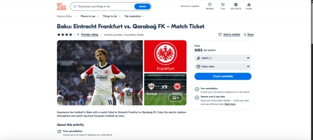 Satışa çıxarılmayan "Qarabağ" - "Ayntraxt" matçının biletləri xarici saytlarda azarkeşlərə necə təklif olunur?