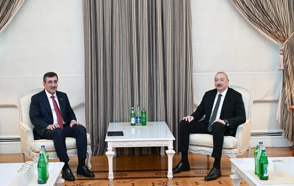 İlham Əliyev Türkiyənin vitse-prezidentininin başçılıq etdiyi nümayəndə heyətini qəbul edib - FOTO