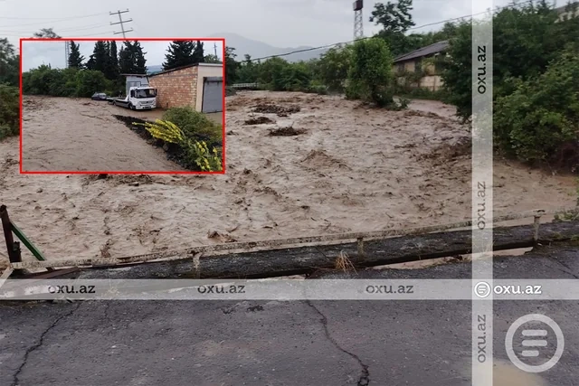 Zaqatalaya sel gəlib: Bir kəndlə əlaqə kəsilib - FOTO - VİDEO