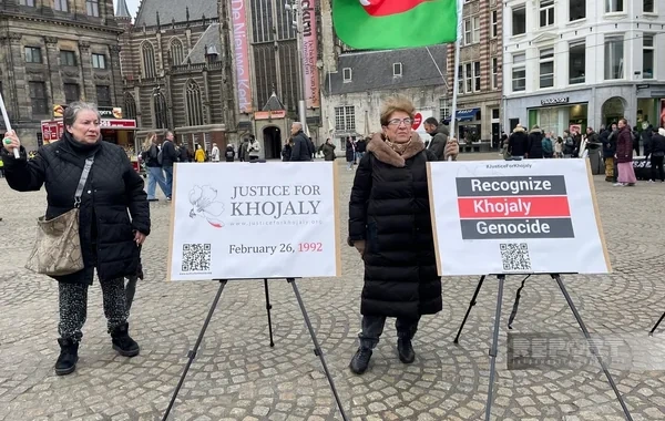 Amsterdamın mərkəzi meydanında "Xocalıya ədalət" aksiyası keçirilib