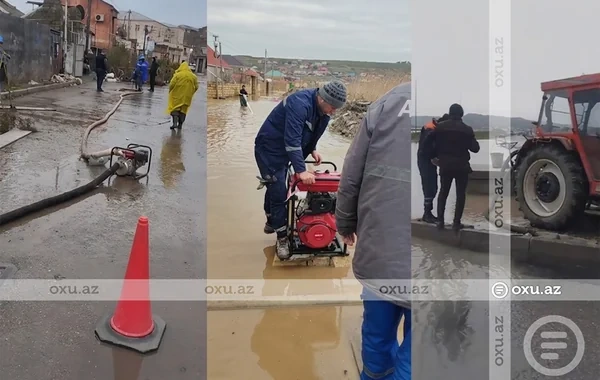 Ərazilərdən suyun çəkilməsi işləri davam etdirilir - VİDEO
