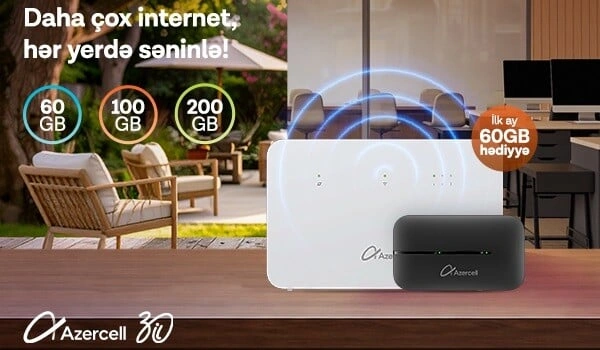 "Azercell"dən “MiFi” və “Wi-Fi” cihazı əldə et, internetdən yararlan...