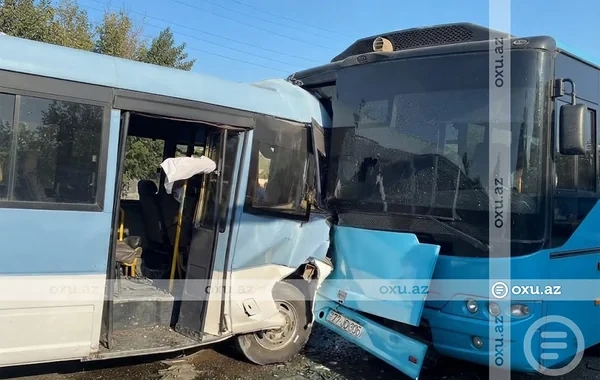 Bakıda iki avtobus TOQQUŞDU - Hadisə yerindən GÖRÜNTÜLƏR