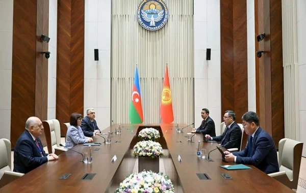 Qırğız Respublikasının Prezidenti Sadır Japarov Milli Məclisin sədri Sahibə Qafarovanı qəbul edib - Foto