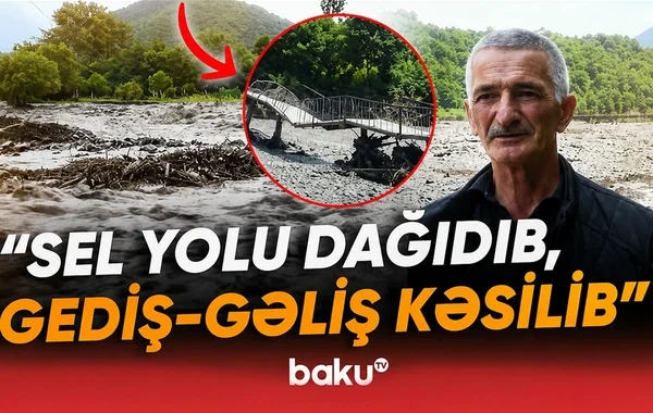 "Kəndə gedən yol dağılıb, gediş-gəliş kəsilib" - Zaqatalada güclü sel FƏSADLAR TÖRƏDİB - VİDEO