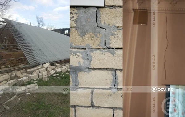 Şamaxıdakı güclü zəlzələnin fəsadları: Ağsuda evlərdə çatlar yarandı