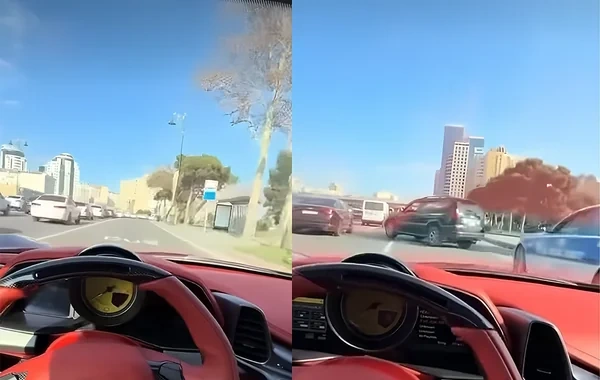 Bakıda qaydaları pozan "Ferrari" sürücüsü SAXLANILIB - VİDEO