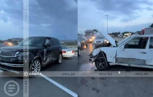 Qobustanda "Range Rover" "Mercedes"lə toqquşub - VİDEO