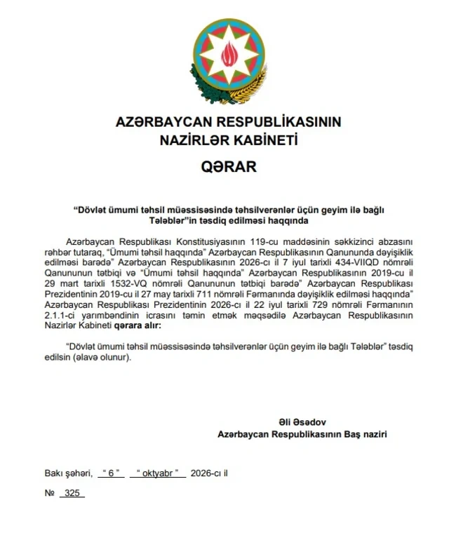 Müəllimlər üçün geyim qaydaları və tələblər müəyyənləşdi - Foto
