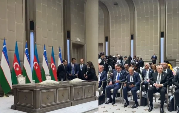Azərbaycan və Özbəkistan liderlərinin bəyanatları öncəsi SON HAZIRLIQLAR - VİDEO