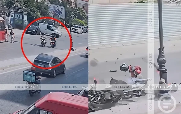 Bakıda iki motosiklet toqquşdu: ÖLƏN VAR - ANBAAN VİDEO