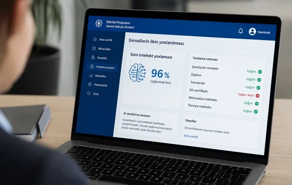 Dövlət Proqramında İLK: Sənəd qəbulunda süni intellekt tətbiq edillir
