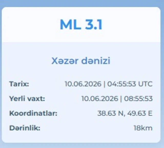Xəzər dənizində zəlzələ oldu - FOTO