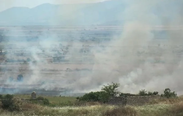 Ağdamda açıq ərazidəki yanğın söndürülüb - FOTO