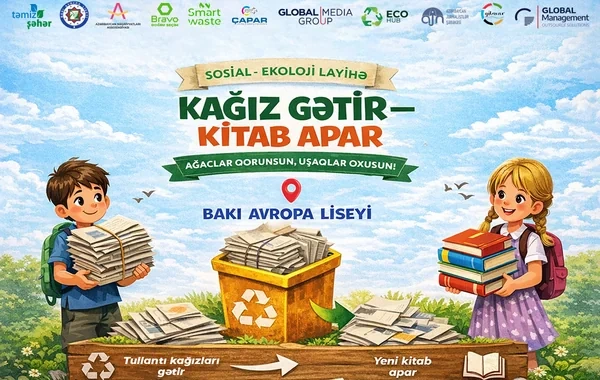"Kağız gətir - kitab apar" sosial-ekoloji layihəsinə start verildi - VİDEO