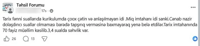 Sertifikatlaşdırma ilə bağlı tarix müəllimləri ayağa qalxdılar: Dörd sualın ləğvini istəyirlər - FOTO