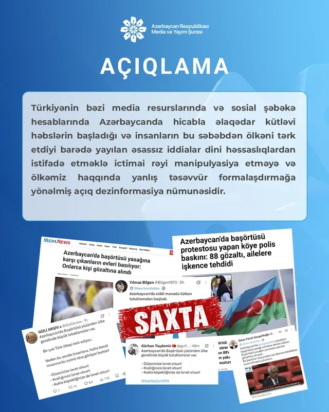 Media və Yayım Şurası Azərbaycan haqqında saxta məlumatların yayılmasını pisləyib - Foto
