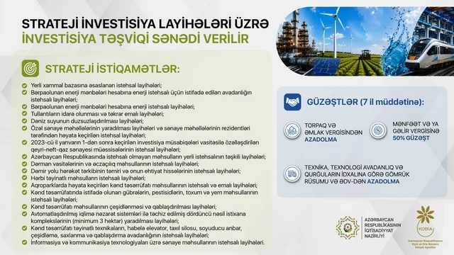 Strateji investisiya layihələri üzrə təşviq sənədinin verilməsi davam edir - FOTO